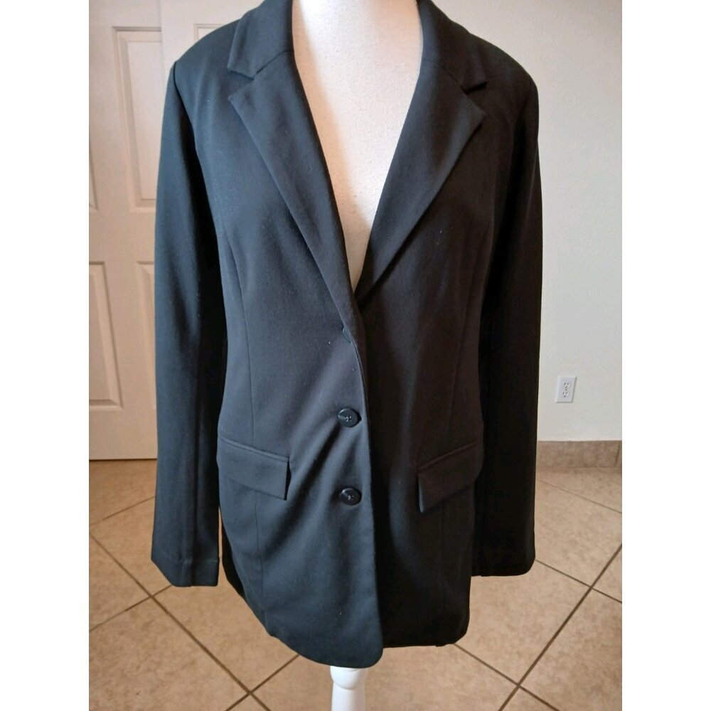 J.Jill Ponte Womens 3 Button Blazer Black Size Small Career Office Formal